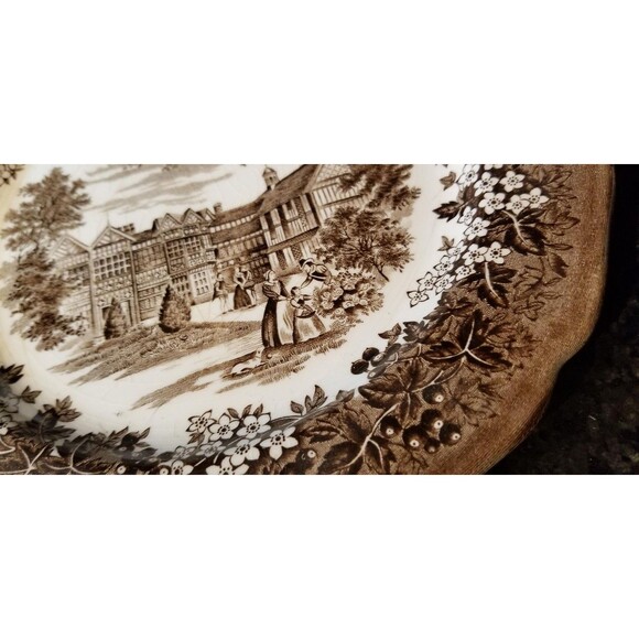 J&G Meakin Merrie England Cheshire Bramall Hall Plate VTG English Ironstone 9" - Picture 6 of 16